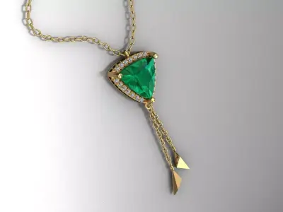 triangle emerald pendant 3D print model