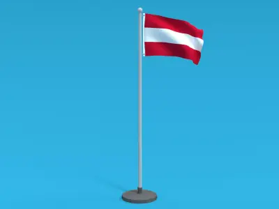 Low Poly Seamless Animated Austria Flag Low-poly 3D model