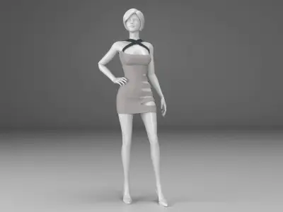 13 Mannequin Woman Dresses Model For Shop 3D model