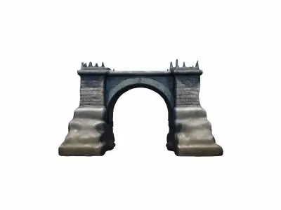 3d Model River Barrier System Protecting A Coastal City 3D model