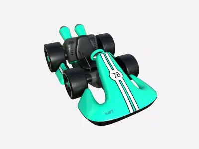 Cartoon Kart D08 Aqua - Vehicle Racing Design Low-poly 3D model