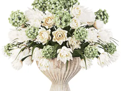 Plants Bouquet Vase 33 Low-poly 3D model