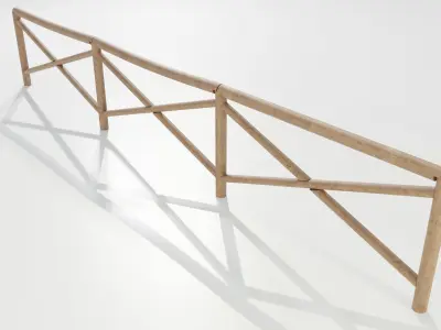 Wooden Fence 3D model