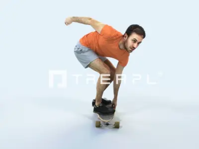 QAG07 4X Sports Beach Running Jogging Man Woman 006 Low-poly 3D model