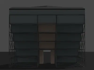 Grandstand Low-poly 3D model