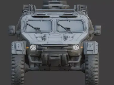 Luxury Tactical Armored Military Car 3D Model Low-poly 3D model