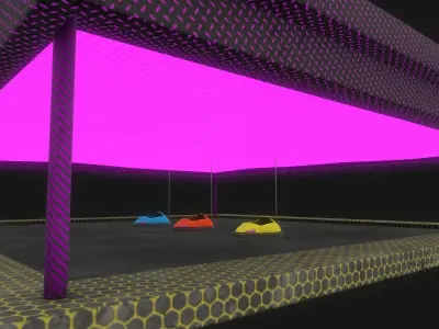 bumper cars Low-poly 3D model