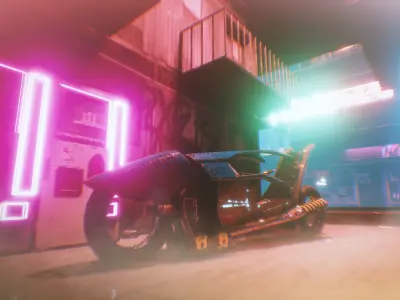 Cyberpunk Motorcycle  Concept Low-poly 3D model