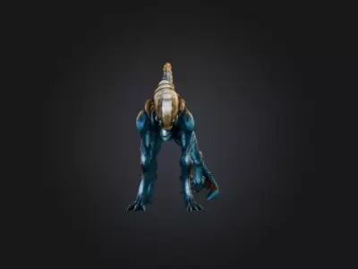Alien Reptile Sentinel Low-poly 3D model