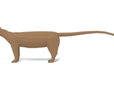 Low Poly Cartoon Fossa Low-poly 3D model