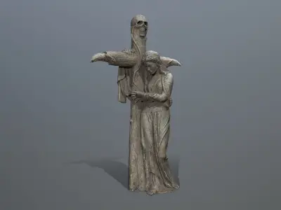 woman Statue Low-poly 3D model