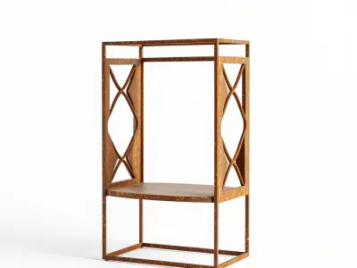 Industrial Rusty Metal Shelf Model Pack Low-poly 3D model