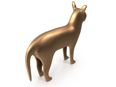 Cat PBR golden Low-poly 3D model