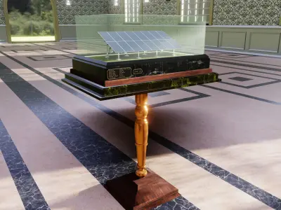 Solar Energy Construction Table 2x8 Diorama Low-poly 3D model