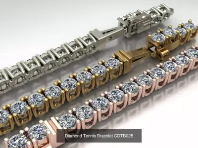 Colection Diamond Tennis Bracelet CDTB 253035 3D Model Pack