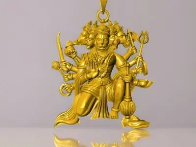 Hindu God Sculptures and Pendant Combo Set Collection 3D print model