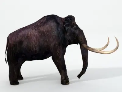 Mammoth woolly with tusks Low-poly 3D model