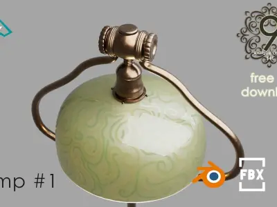 Lamp 1 - 9 Antique Lamp Set  Free Free low-poly 3D model