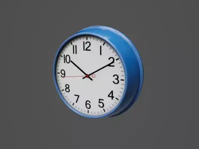 Wall Clock 01 Low-poly 3D model