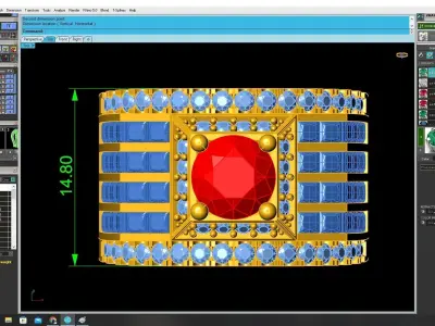 Luxury Square Emerald Halo Diamond Ring for Men 3D Model 3721 3D print model