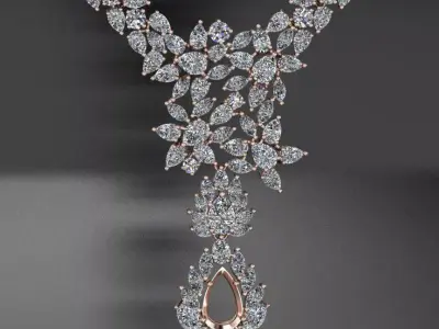 pear and round marquise jewelry ring  3D print model