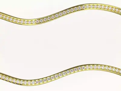 Yellow Gold stl 3dm Bracelets with Different Cuts bg0053 3D print model