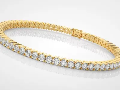 Tennis Bracelet 3dm stl renders details 3D print model