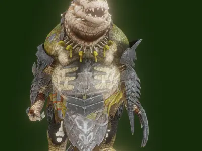  Crocodile Low-poly 3D model