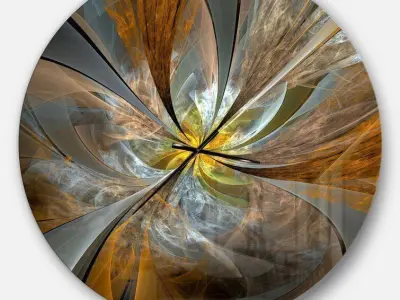 Symmetrical Fractal Flower Wall Clock 3D model