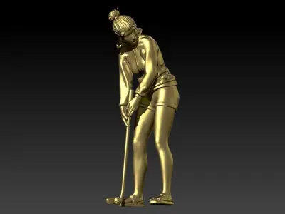 Golf Player Pendant 3D print model