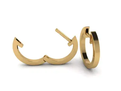 Round Hoop Earrings  3D print model