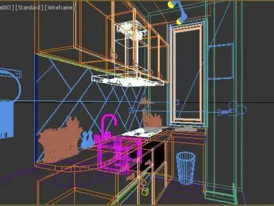 kitchen luxury green 3D model
