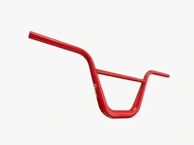 BMX handlebar red Low-poly 3D model