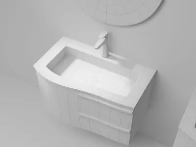 Bathroom furniture set 06 3D model