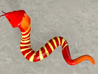 Snake with Animation Low-poly 3D model