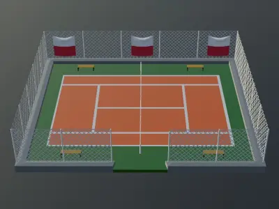Tennis Court - Poland Low-poly 3D model