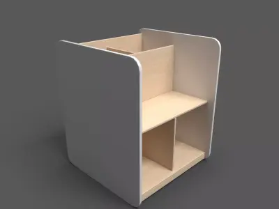 MaxiBacUp With Bench White Low-poly 3D model