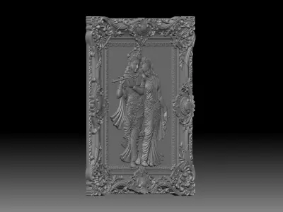 Krishna ji and Radha ji 3d model for 3D Print and CNC 3D print model