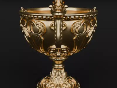 Golden Dragon Bowl 3D model Chinese Ornament bowl for printing 3D print model