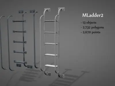 Metal Ladders Low-poly 3D model