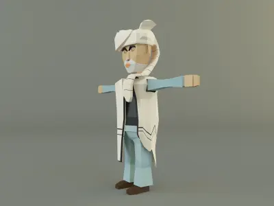low polygon man 01 3D model