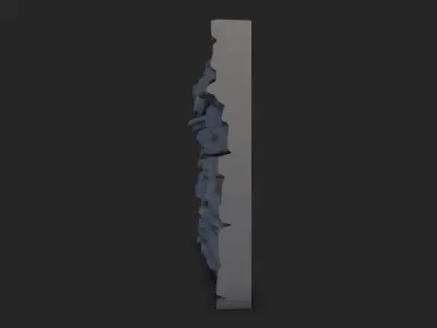 High Erosion Rock Wall Panel 3D model