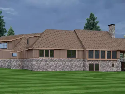 American House 3D Model Modern Suburban Home 3D model