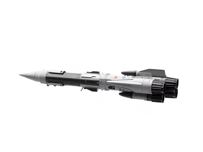 Futuristic Space Rocket model pack Low-poly 3D model