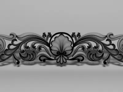 Carving ornate gold ornament  3D model