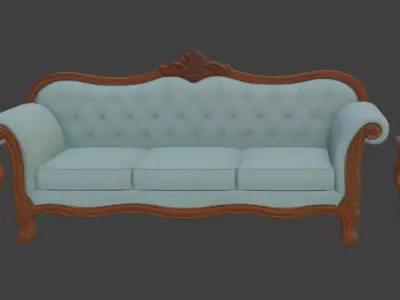 Cartoon Sofa Set 3D model buy