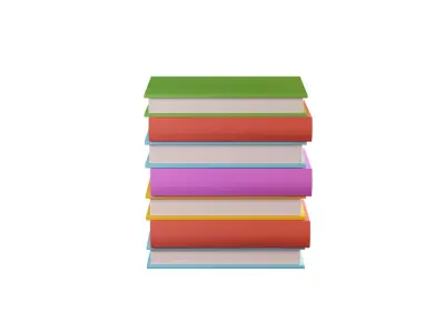 Book Stack 1 With Rig  3D model