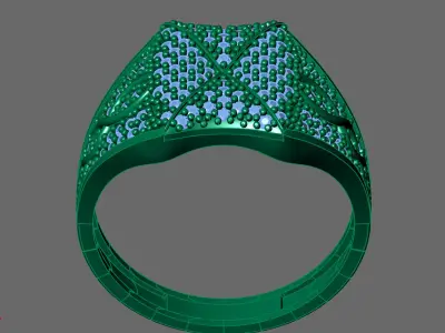 Gents Rings Diamond Men Ring STL 3DM 3D ready print model 3D print model