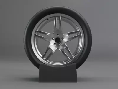 Realistic Car Wheel Low-poly 3D model