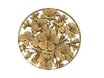 Classic circular carved decor ornament 13 3D print model